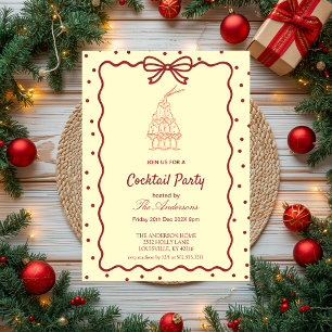 Elegant Burgundy & Cream Cocktail Party invite