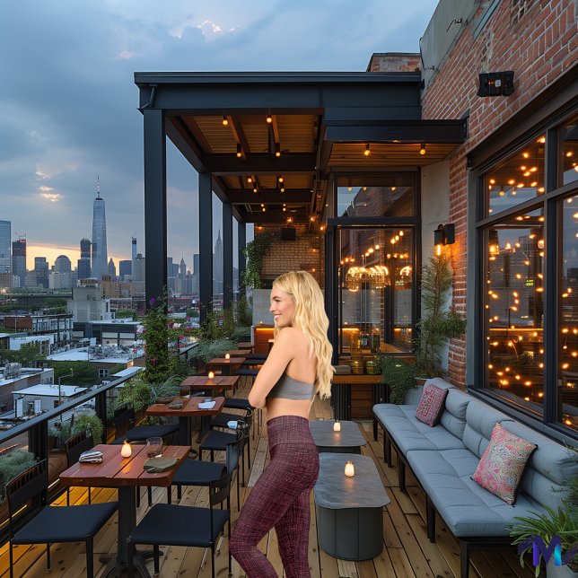 Elegant Burgundy Denim: Personalize Logo & Text Capri Leggings (Creator Uploaded)