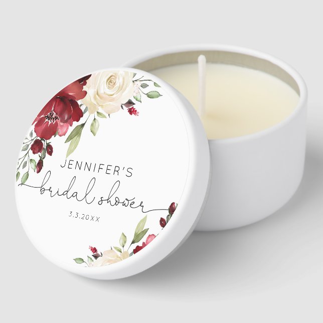 Elegant burgundy fall wedding napkins  mini candle favors (Corner)