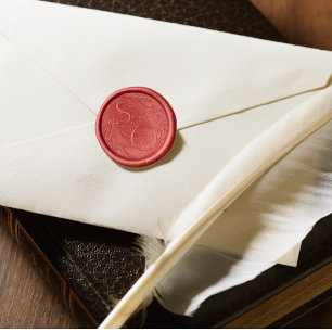 Elegant Burgundy Floral Blooms & Greenery wedding Wax Seal Sticker
