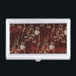 Elegant Burgundy Floral Business Card Case<br><div class="desc">This is a beautiful simple yet classy flower and vine that is a very elegant look. The burgundy color is beautiful. Add this piece with a few other accessories and you’ll have an over-the-top class business accessory collection. A faux rustic burgundy background adds to the character of this lovely design....</div>