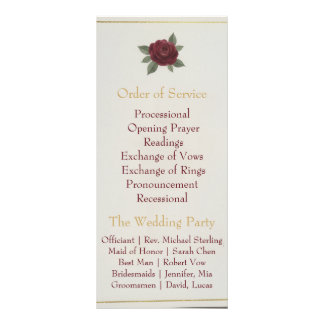 Elegant Burgundy Floral & Gold Wedding Program