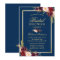 Elegant Burgundy Floral Navy Blue Bridal Shower