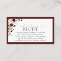 Elegant Burgundy Floral Please Bring A Recipe