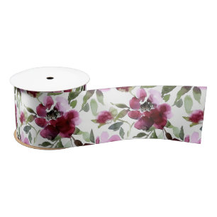 Elegant Burgundy Floral Ribbon