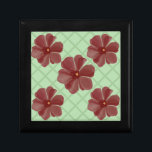 Elegant Burgundy Floral & Sage Green Lattice Patte Gift Box<br><div class="desc">Add timeless, vintage charm to your life with this elegant floral lattice pattern. The design showcases beautifully shaded, painterly burgundy flowers set against a crisp, sage green diamond trellis background. Blending organic botanical art with clean geometric lines, this pattern is a perfect fit for Grandmillennial, Cottagecore, and home decor. It...</div>