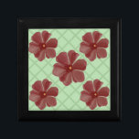 Elegant Burgundy Floral & Sage Green Lattice Patte Gift Box<br><div class="desc">Add timeless, vintage charm to your life with this elegant floral lattice pattern. The design showcases beautifully shaded, painterly burgundy flowers set against a crisp, sage green diamond trellis background. Blending organic botanical art with clean geometric lines, this pattern is a perfect fit for Grandmillennial, Cottagecore, and home decor. It...</div>