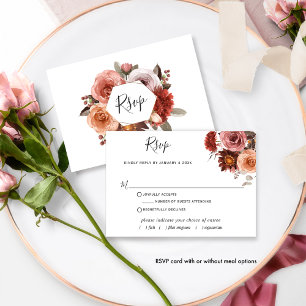 Elegant Burgundy Floral with or without meals RSVP