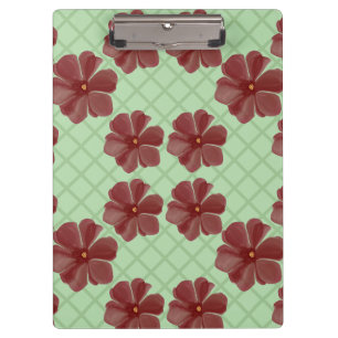 Elegant burgundy flowers on sage green  clipboard