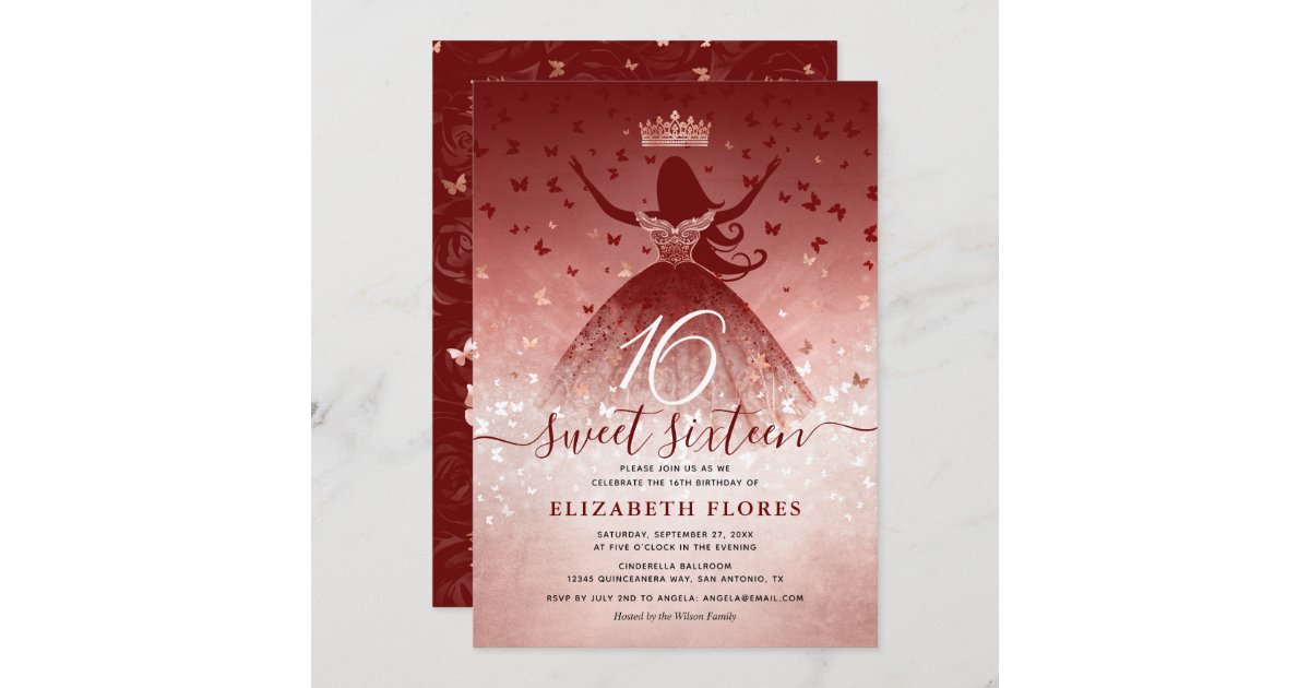 Custom Elegant Sweet 16 Invitations