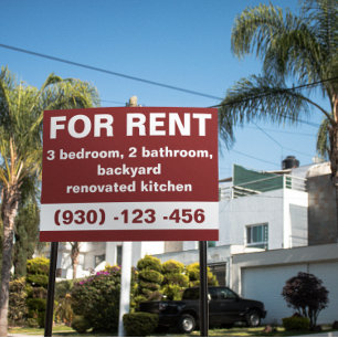 Elegant Burgundy For Rent Custom Real Estate Agent Sign