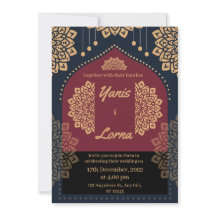 ELEGANT Burgundy GOLD CLASSIC MANDALA WEDDING INV