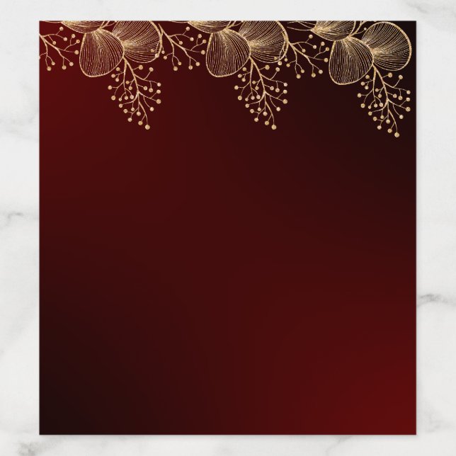 Elegant Burgundy & Gold Gilded Wedding  Envelope Liner (Design)