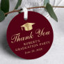 Elegant Burgundy Gold Graduation Party Thank You Favor Tags