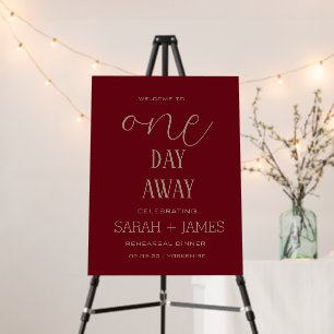 Elegant Burgundy Gold Rehearsal Dinner Wedding Foam Board