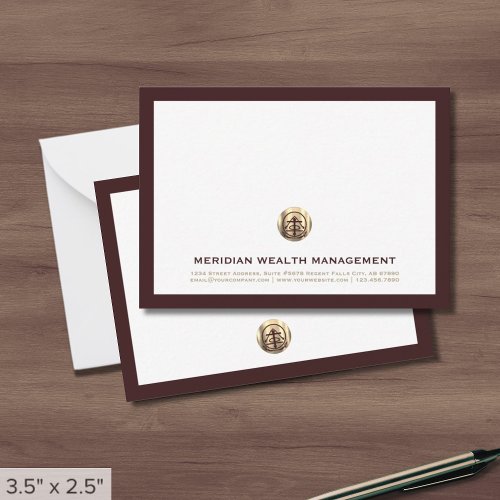 Elegant Burgundy Gold Seal Note Card - Product | North Red Vine