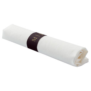 Elegant Burgundy Gold Typography Wedding Napkin Bands
