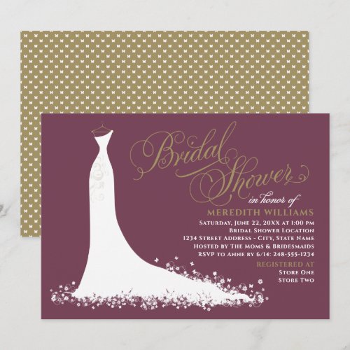 Bridal Shower Invitation | Elegant Wedding Gown