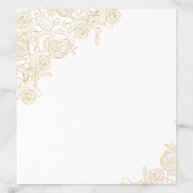 Elegant Burgundy & Golden Roses Envelope Liner (Design)