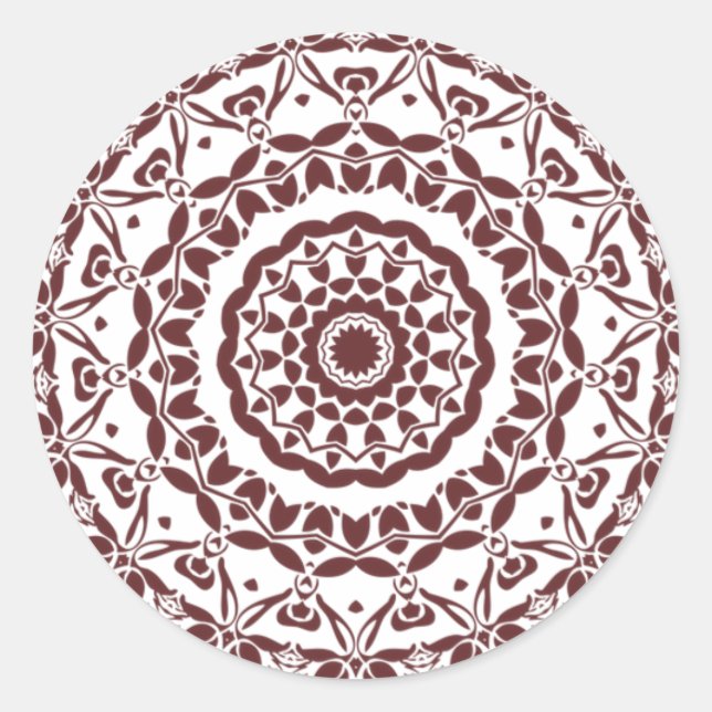 Elegant Burgundy Henna Mandala Envelope Seal (Front)