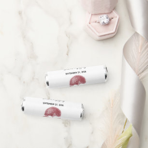 Elegant Burgundy Hydrangea Wedding Breath Savers® Mints