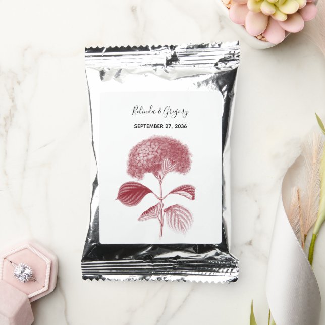 Elegant Burgundy Hydrangea Wedding  Coffee Drink Mix (Wedding)