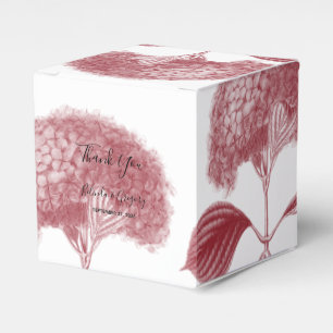 Elegant Burgundy Hydrangea Wedding Favor Boxes