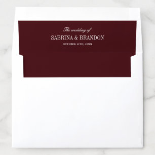 Elegant Burgundy & Ivory Wedding Envelope Liner