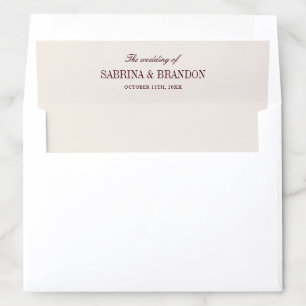 Elegant Burgundy & Ivory Wedding Envelope Liner
