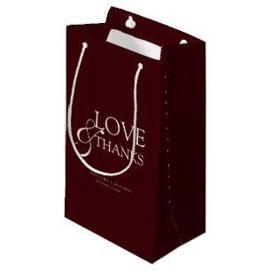 Elegant Burgundy & Ivory Wedding Thank You Small Gift Bag