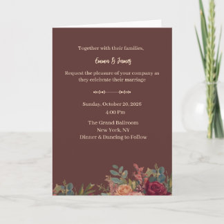 Elegant Burgundy Luxury Wedding Invitation 