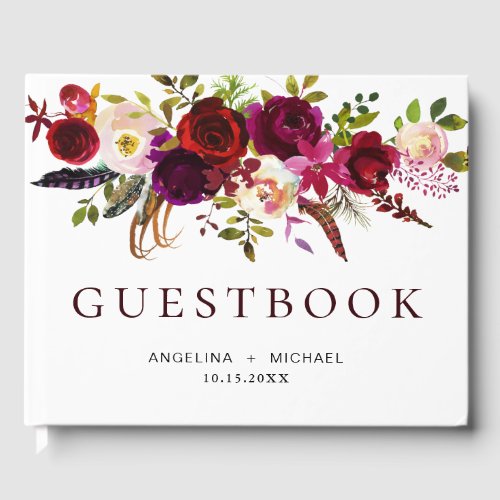 Elegant Burgundy Marsala Bohemian Floral Wedding