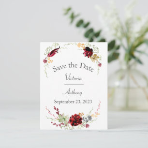 Elegant Burgundy Marsala Succulents Wedding Save The Date