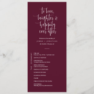 Elegant Burgundy Minimal QR Code Wedding Flat Program