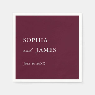 Elegant Burgundy Minimalist Wedding Napkins