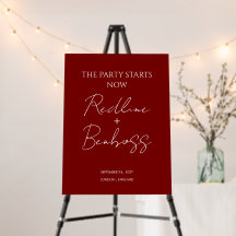 Elegant Burgundy Modern Wedding Welcome
