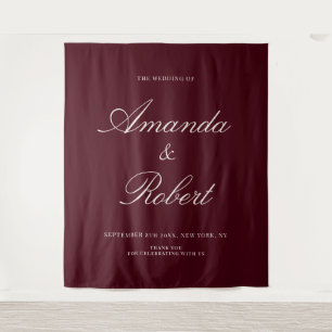 Elegant Burgundy Old Money Wedding Backdrop