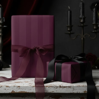 Elegant Burgundy on Burgundy Thick Stripes Wrapping Paper