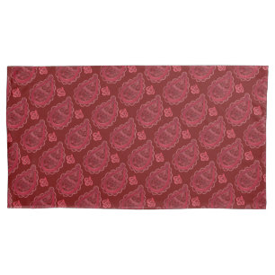 Elegant Burgundy Paisley Pattern Pillow Case