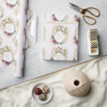 Elegant Burgundy Personalized Bridal Shower Wrapping Paper<br><div class="desc">Elegant and romantic soft pastel and bold colors with burgundy and deep greens in a floral wreath personalized bridal shower wrapping paper.   Pure elegance.  This is such beautiful gift wrap for any season wedding.  Just breath taking. A simple Victorian frame of flowers.  100% customer satisfaction at “Zazzle” every day.</div>