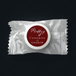 Elegant Burgundy Personalized Wedding Life Saver® Mints<br><div class="desc">This elegant burgundy wedding mint favor features simple white script for a bride and groom getting married at a formal evening venue. Embrace romance with this rich,  bold color. Minimalist and romantic typography candy favors for a modern couple.</div>