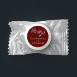 Elegant Burgundy Personalized Wedding Life Saver® Mints<br><div class="desc">This elegant burgundy wedding mint favor features simple white script for a bride and groom getting married at a formal evening venue. Embrace romance with this rich,  bold color. Minimalist and romantic typography candy favors for a modern couple.</div>