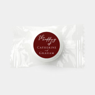 Elegant Burgundy Personalized Wedding Life Saver® Mints