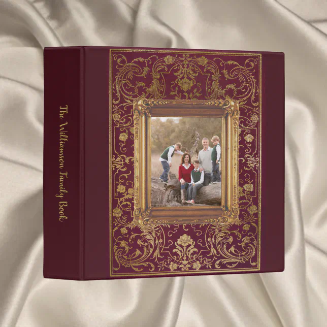 Elegant Burgundy Photo Scrapbook Album 3 Ring Binder (Creator Uploaded)