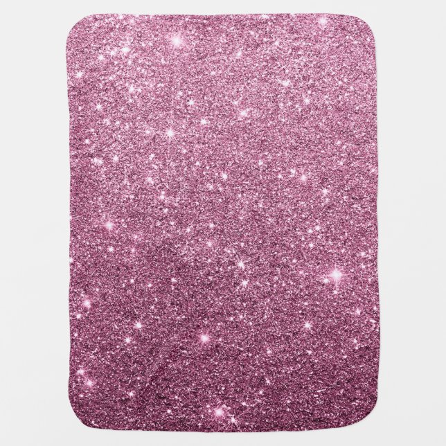 Elegant burgundy pink abstract girly glitter baby blanket (Front)