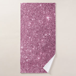 Elegant burgundy pink abstract girly glitter bath towel