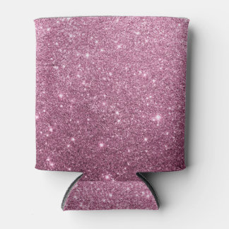 Elegant burgundy pink abstract girly glitter can cooler