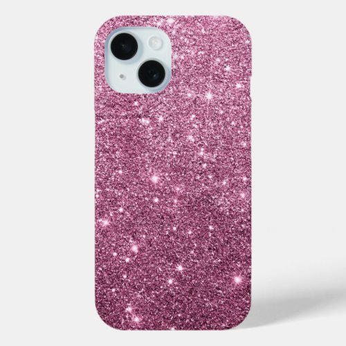 Elegant burgundy pink abstract girly glitter iPhone 15 case