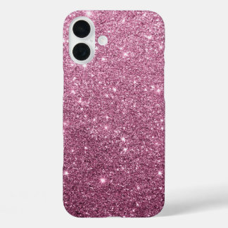 Elegant burgundy pink abstract girly glitter iPhone 16 plus case