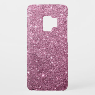 Elegant burgundy pink abstract girly glitter Case-Mate samsung galaxy s9 case